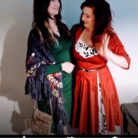 SWING DRESS/ Retro dress/ pin up dress/ maroon Size Lg - Picture 3 of 16